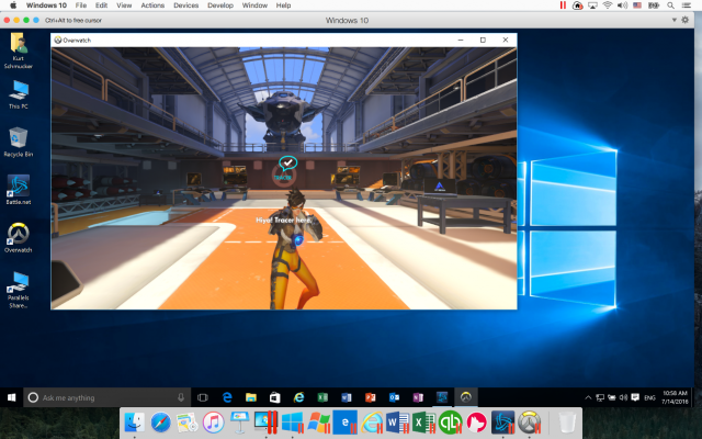playing overwatch in windows10 with parallels desktop 12