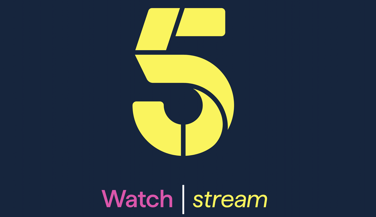 The new Channel 5 logo which reads &quot;Watch&quot; | &quot;Stream&quot;