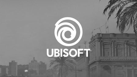 the Ubisoft logo in black and white