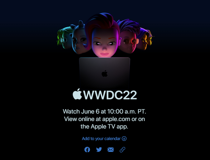 Hemsidan för Apple Events