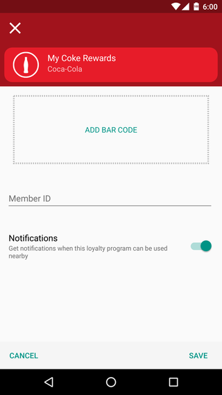 Android Pay Loyalty Card Setup