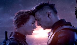 Black Widow and Hawkeye on Vormir in Avengers: Endgame