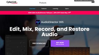 Website screenshot for CyberLink AudioDirector.