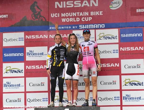 Elite women's podium: Osl, Kalientieva, Byberg, Pendrel, McConneloug