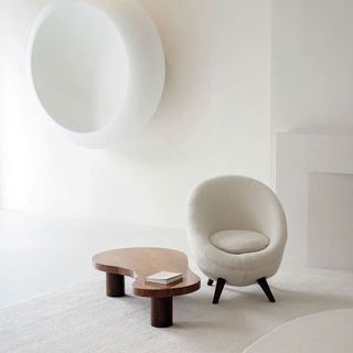 Egg chair and small table