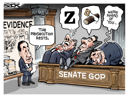 Political Cartoon U.S. trump impeachment gop