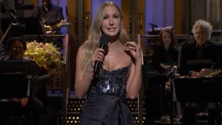 Nikki Glaser gives her monologue on Saturday Night Live