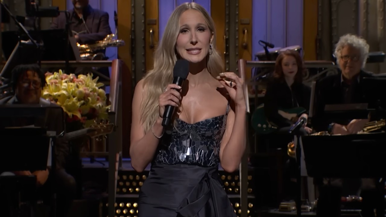 Nikki Glaser gives her monologue on Saturday Night Live