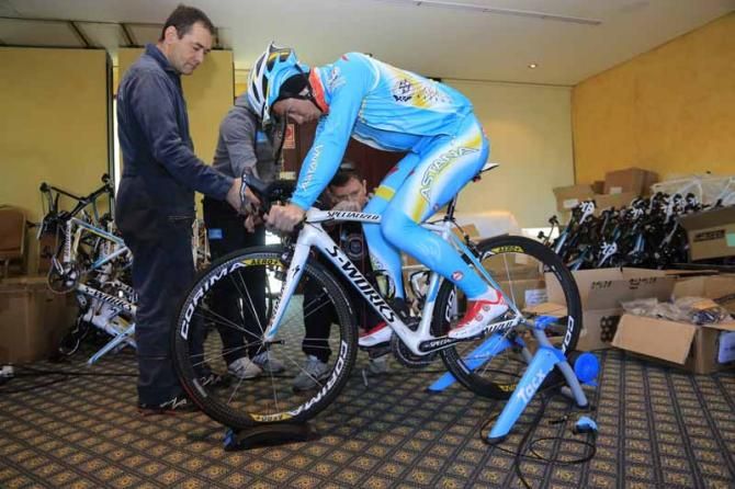 Each rider was given a bike fit by the team, with final checks made before training began