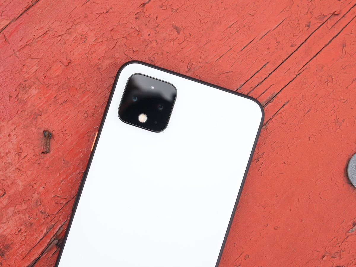 Google Pixel 4 XL laying face-down on a table