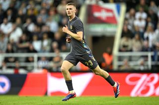 NEWCASTLE UPON TYNE, ENGLAND - JUNE 03: Adam Wharton of England looks on during the international friendly match between England and Bosnia & Herzegovina at St James' Park on June 03, 2024 in Newcastle upon Tyne, England. (Photo by Michael Regan - The FA/The FA via Getty Images)