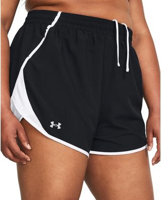 Under Armour, Under Armour Womens Fly by Shorts, (002) Black/white/reflective, X-Small