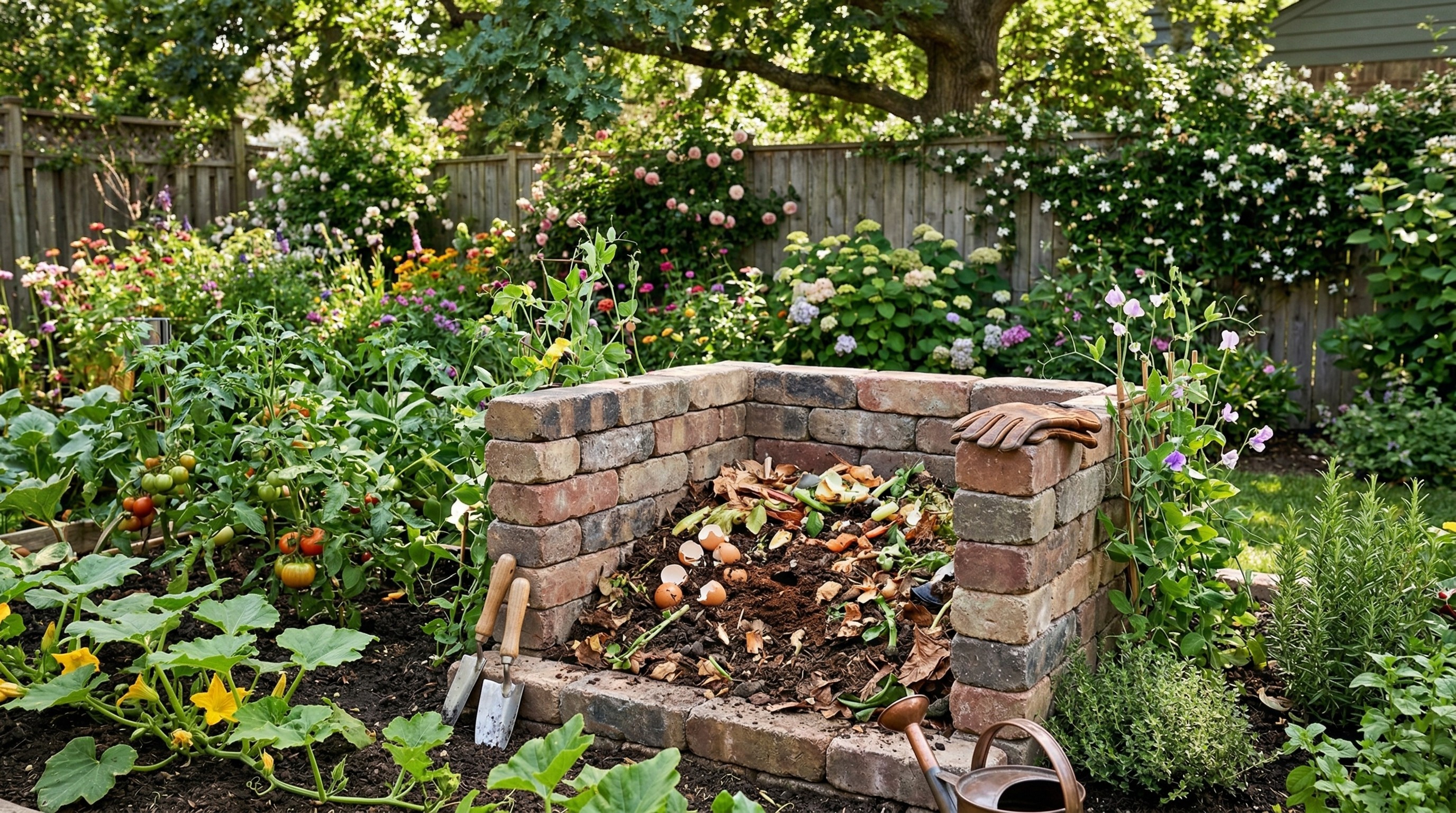 DIY brick compost system