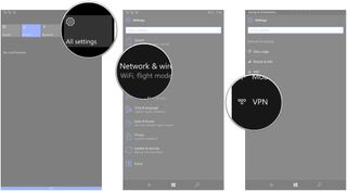 Tap All Settings. Tap Network and wireless. Tap VPN.