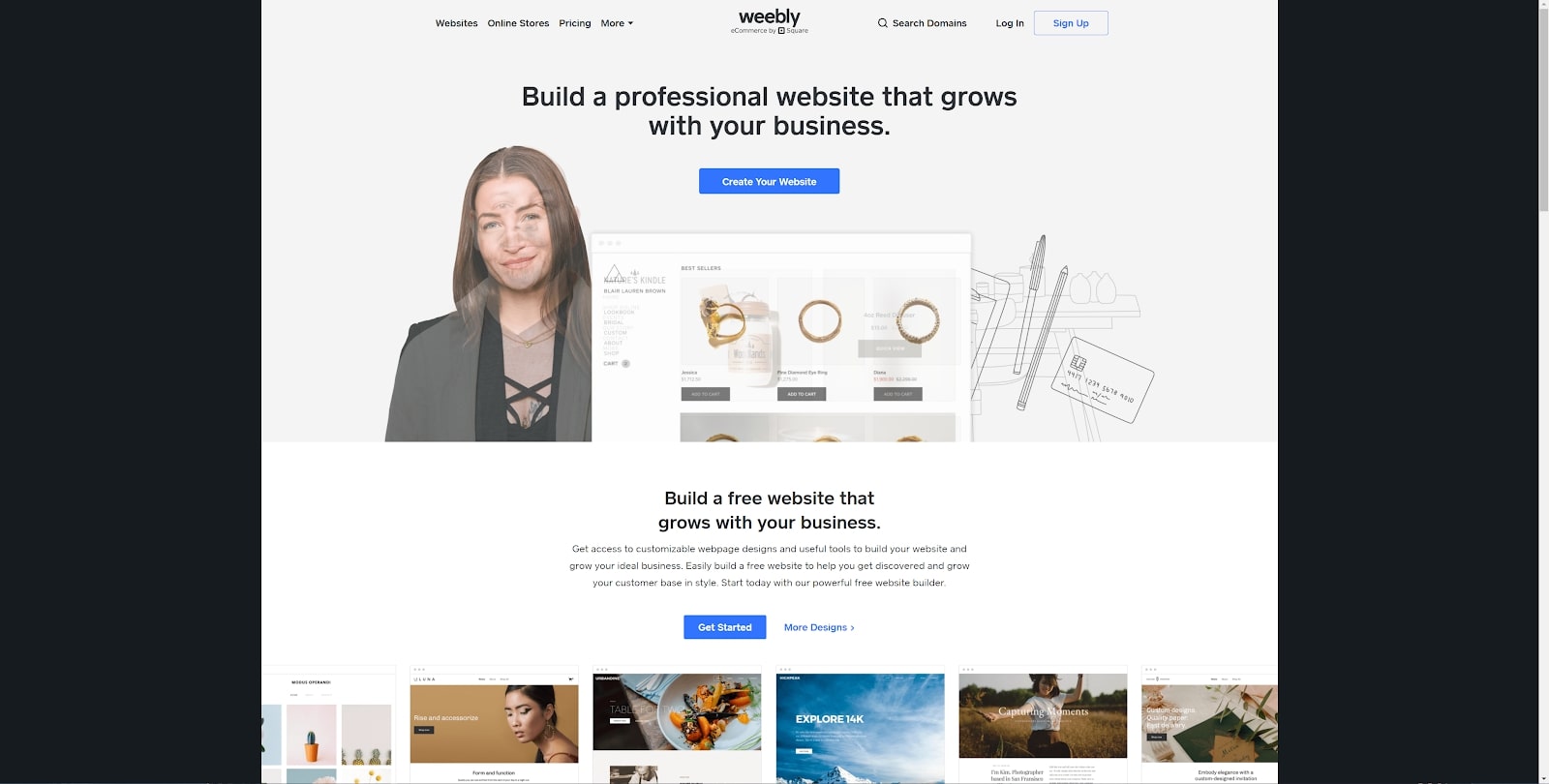 A screenshot from Weebly, one of the best free website builders