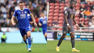 Jamie Vardy and Omar Bogle for Leicester vs Newport