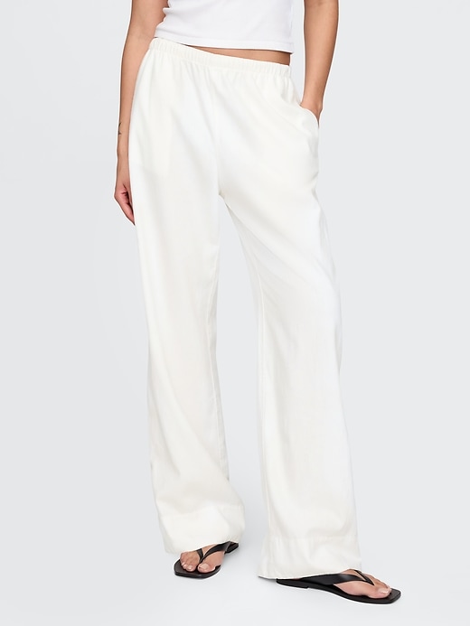 Gap, Linen-Blend Easy Wide-Hem Pants