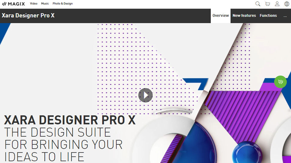 Website screenshot of Xara Designer Pro X