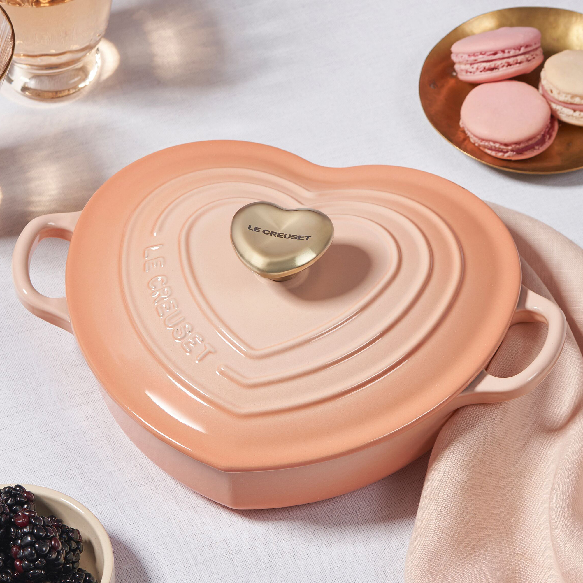 Le Creuset peach heart dish