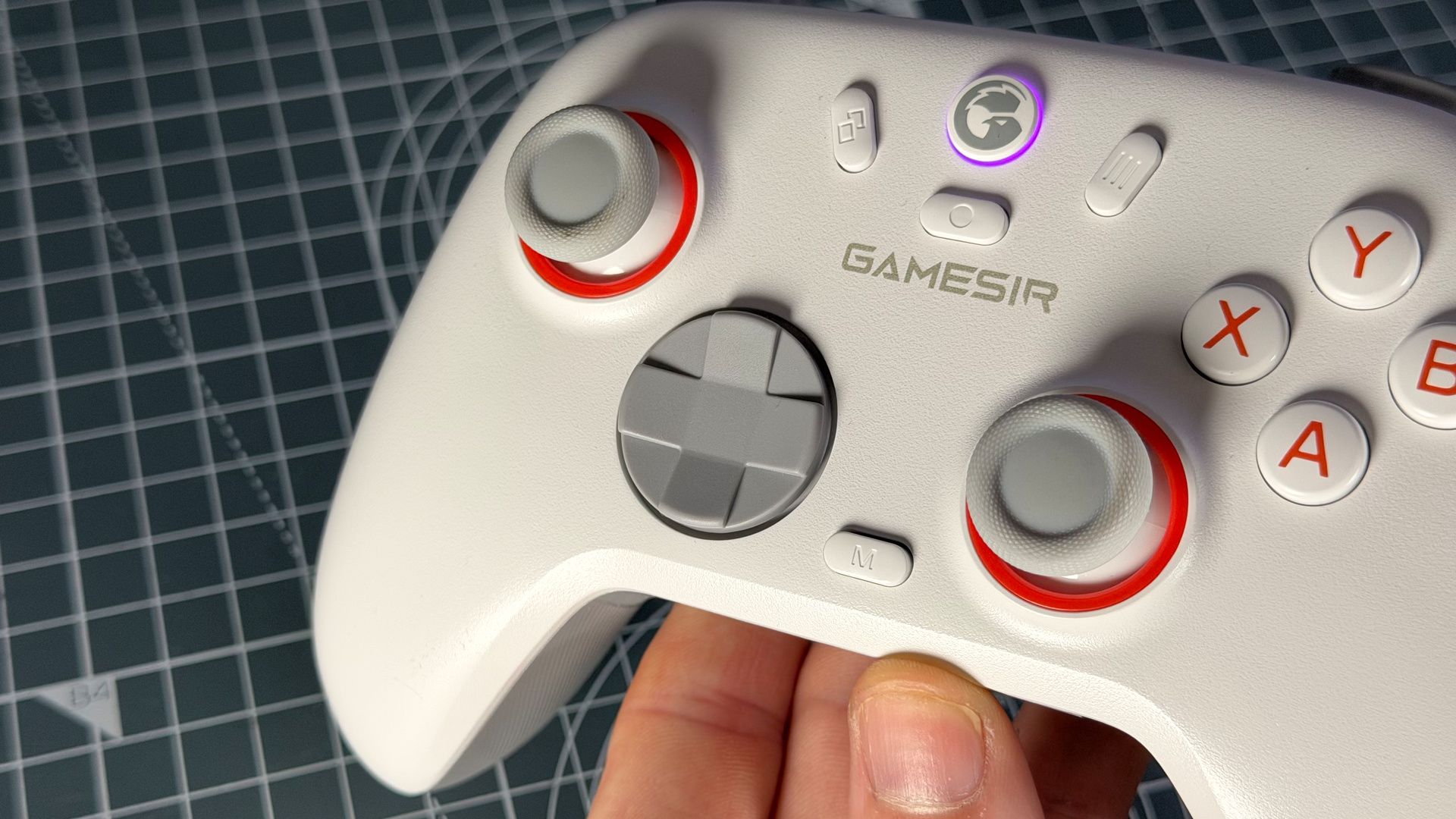 GameSir Nova Lite 2 controller in white colourway on a desk.