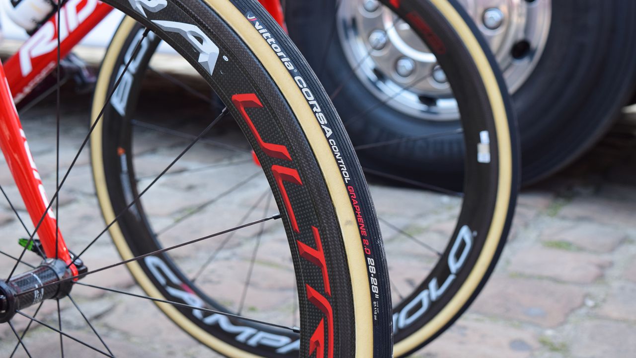 Benoot ran the graphene infused tubulars from Vittoria