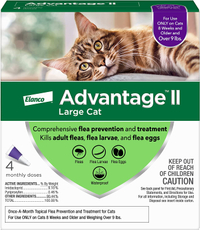 Advantage II 4-Dose Large Cat Flea Prevention RRP: $53.98 | Now: $34.98 | Save: $19.00 (35%)