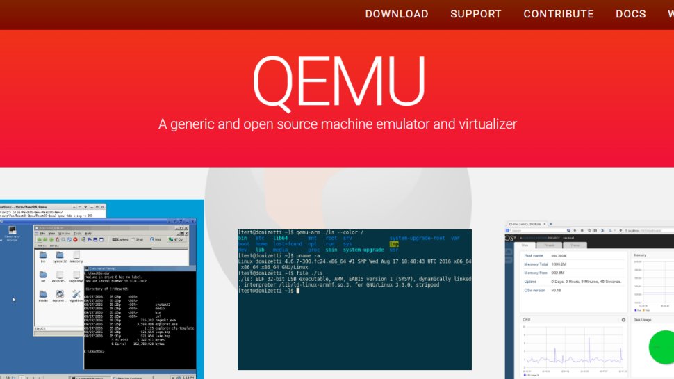 QEMU website screenshot