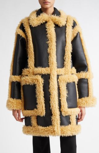 Hadlee Faux Leather & Faux Shearling Coat