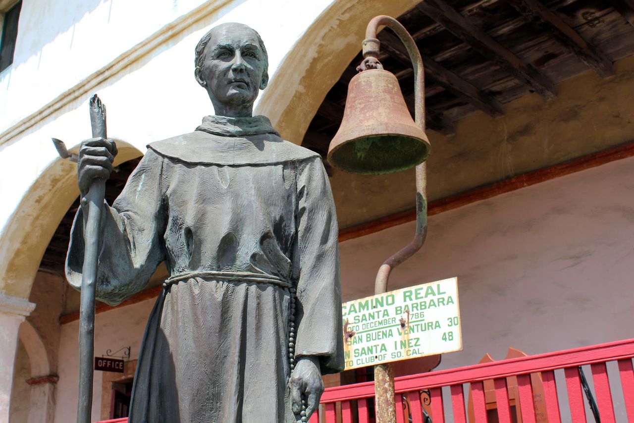 Rev. Junipero Serra, here depicted at a mission in Santa Barbara, California, is going to be canonized