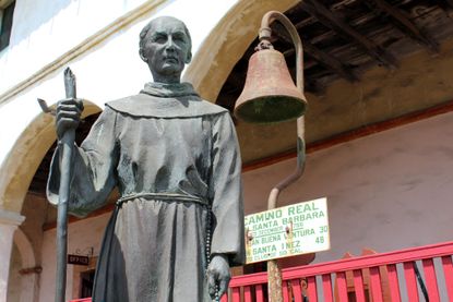 Rev. Junipero Serra, here depicted at a mission in Santa Barbara, California, is going to be canonized