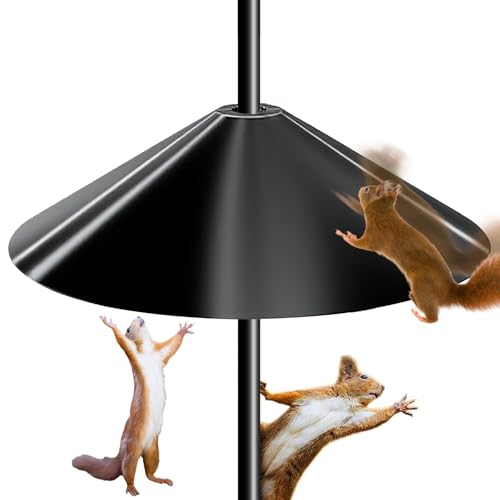Vivcin Large 19 Inch Squirrel Baffle for Bird Feeder Pole, Heavy-Duty 30% Thicker Chew-Proof Design, Black Pole Mount Raccoon Guard, Easy Install Weatherproof Protector for Outdoor Bird Feeders