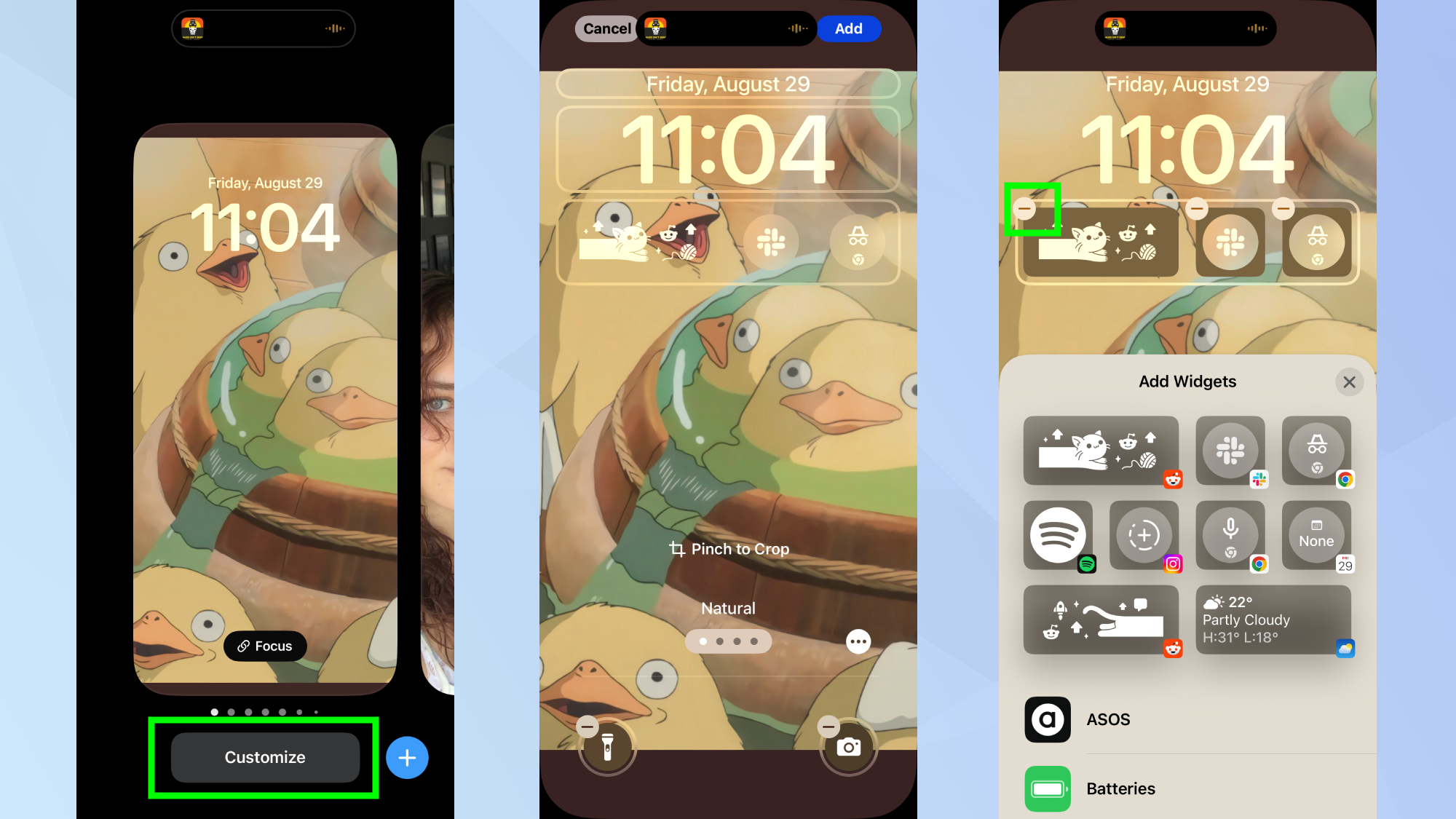 Turn off lockscreen widgets on iPhone 