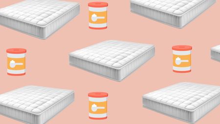 How to clean a mattress graphic with the mattress and baking soda 