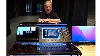 Connect2Culture’s Technical Director, as well as the Complex’s Facilities Director, Hal Robertson at the Beshore Performance Hall’s new DiGiCo Quantum225 mixing console.