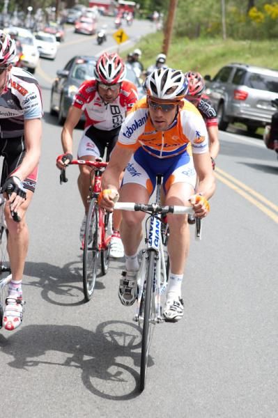 Maarten Tjallingii (Rabobank) comes to the front to pull in the break.
