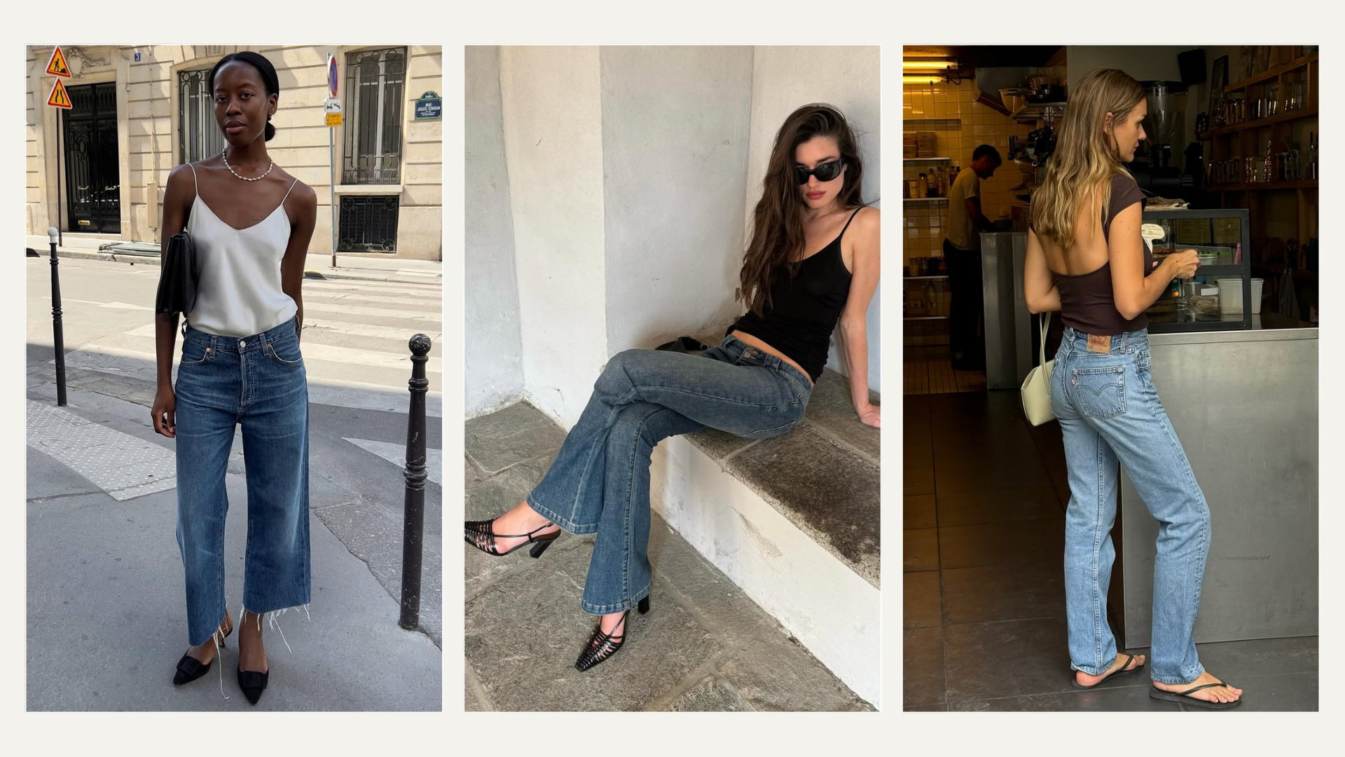 Three different denim styles for summer French women love