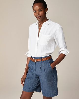 Garçon Classic Shirt in Cotton-Linen Blend Gauze