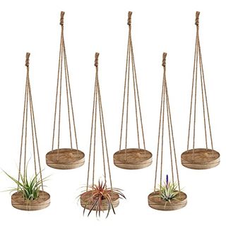 6 Pcs Hanging Wooden Air Plant Holder - 3