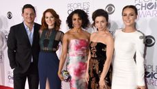 Actors Justin Chambers, Sarah Drew, Kelly McCreary, Caterina Scorsone and Camilla Luddington attend the People's Choice Awards 2016 at Microsoft Theater on January 6, 2016 in Los Angeles, California.