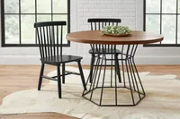 StyleWell Black Windsor Solid Wood Dining Chairs (Set of 2)