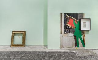 Pictured from left to right: Empty frame and John Baldessari’s ’L’image volee’ poster