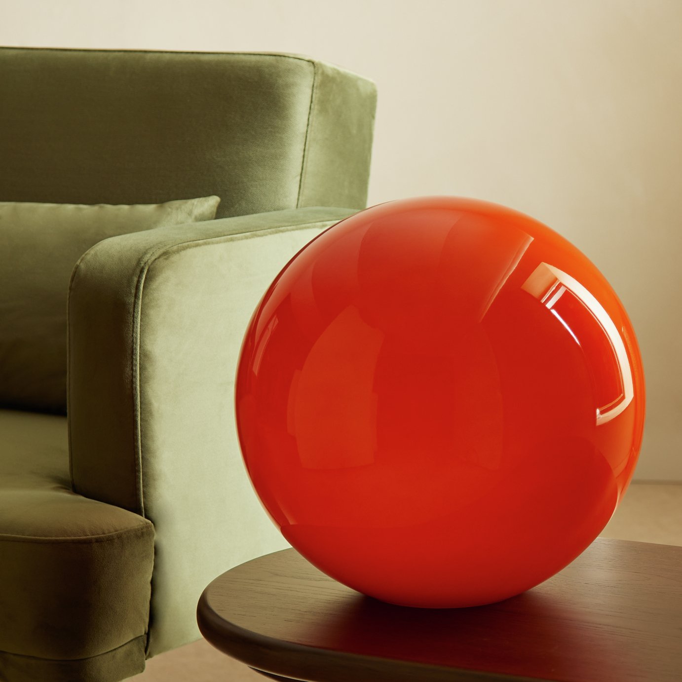 Habitat Caliban Xl Globe Glass Lamp - Orange