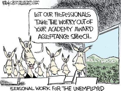 Political Cartoon U.S. Academy Awards speech Democrats Hollywood