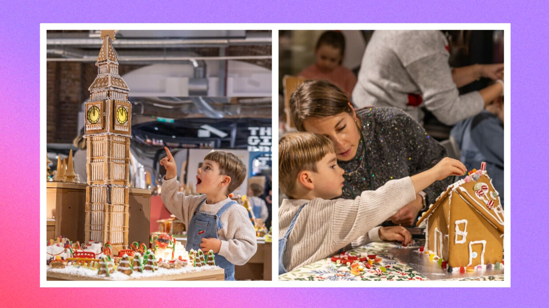 A child building at The Gingerbread City 