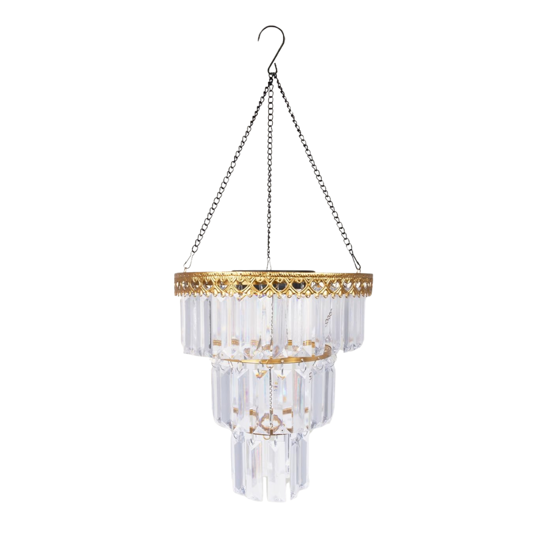 Amazon, Solar Outdoor 3-Tier Crystal Chandelier
