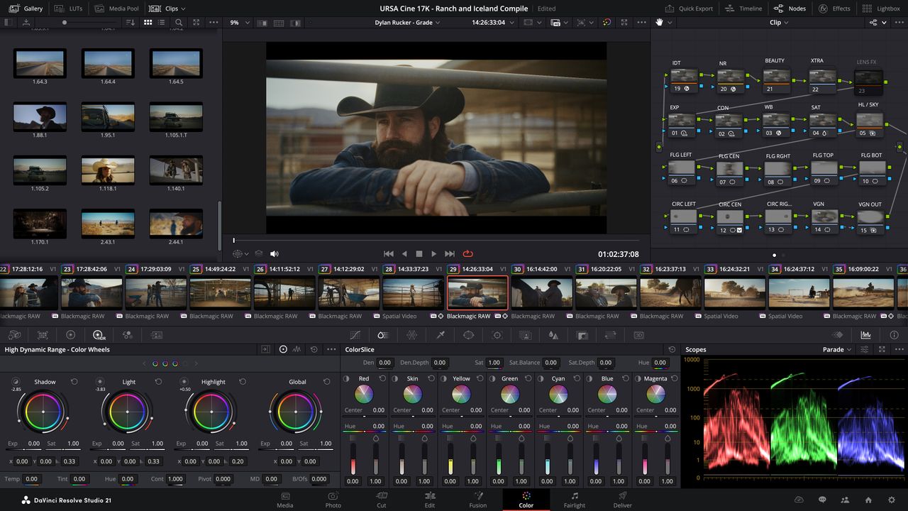 DaVinci Resolve 21 Color page