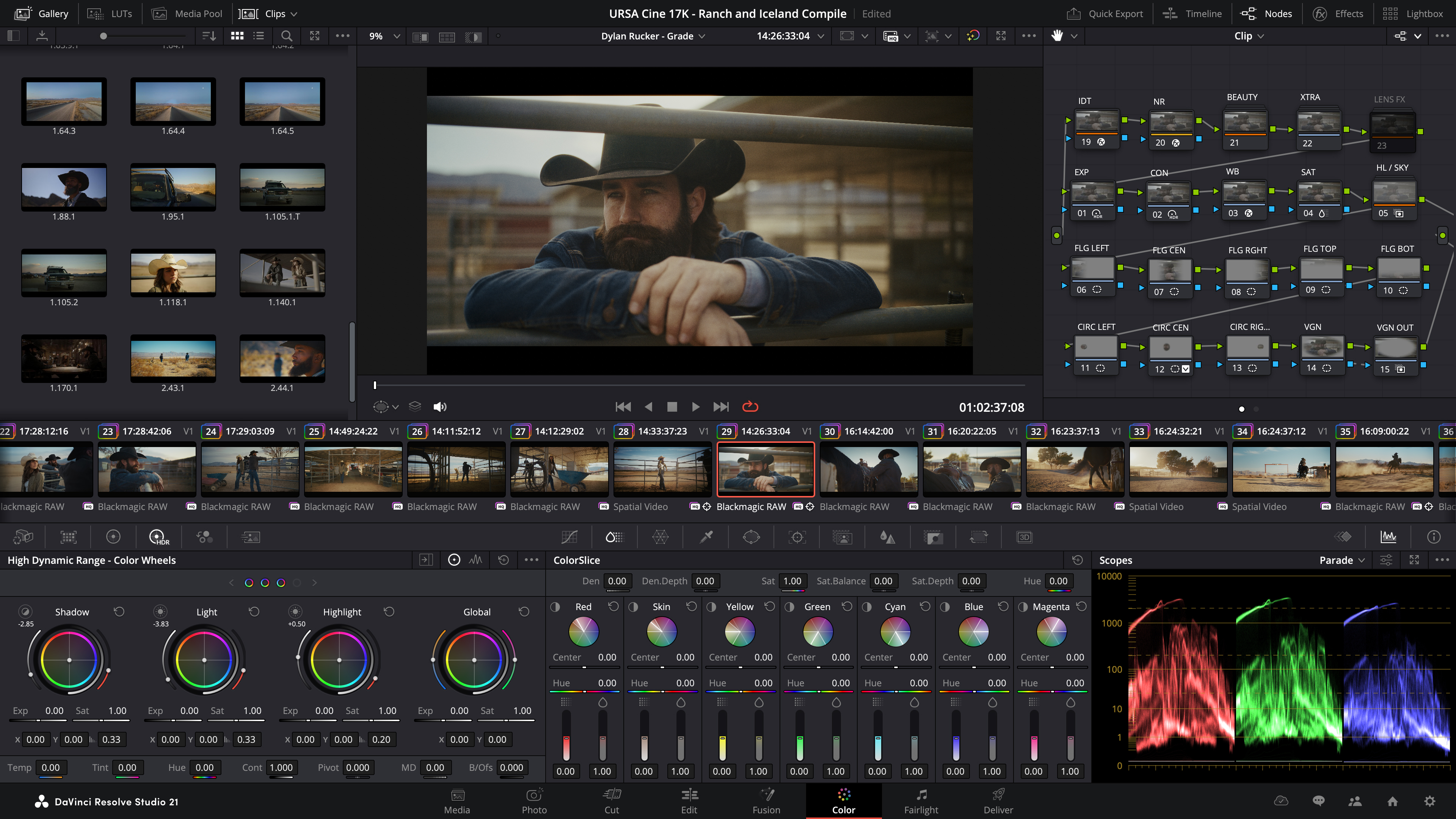 DaVinci Resolve 21 Color page