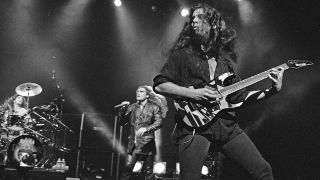 Dream Theater performing at Tokyo Kouseinenkin-Kaikan, Shinjyuku on their second Japnese tour, Japan, 1993. (Photo by Koh Hasebe/Shinko Music/Getty Images)