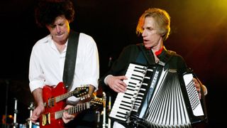 Eric Bazilian (left) and Rob Hyman, both of he Hooters, perform in Germany, 2003