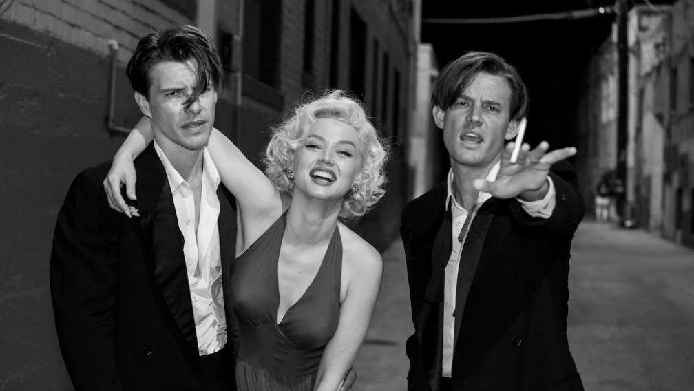 Xavier Samuel, Ana de Armas and Evan Williams in Blonde